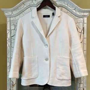 Theory white wool jacket size 4